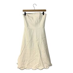 Madison Studio Strapless Cream Dress with Black Trim